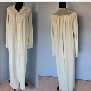 Shadow Line Green Lace Embroidery Robe L Green